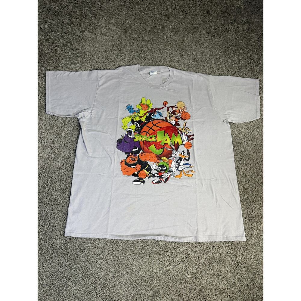 Space Jam Shirt Mens 3XL Gray Looney Tunes Squad Bugs Bunny Taz Monstars Graphic